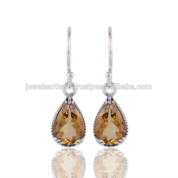 Natural Citrine Gemstone 925 Sterling Silver Earring